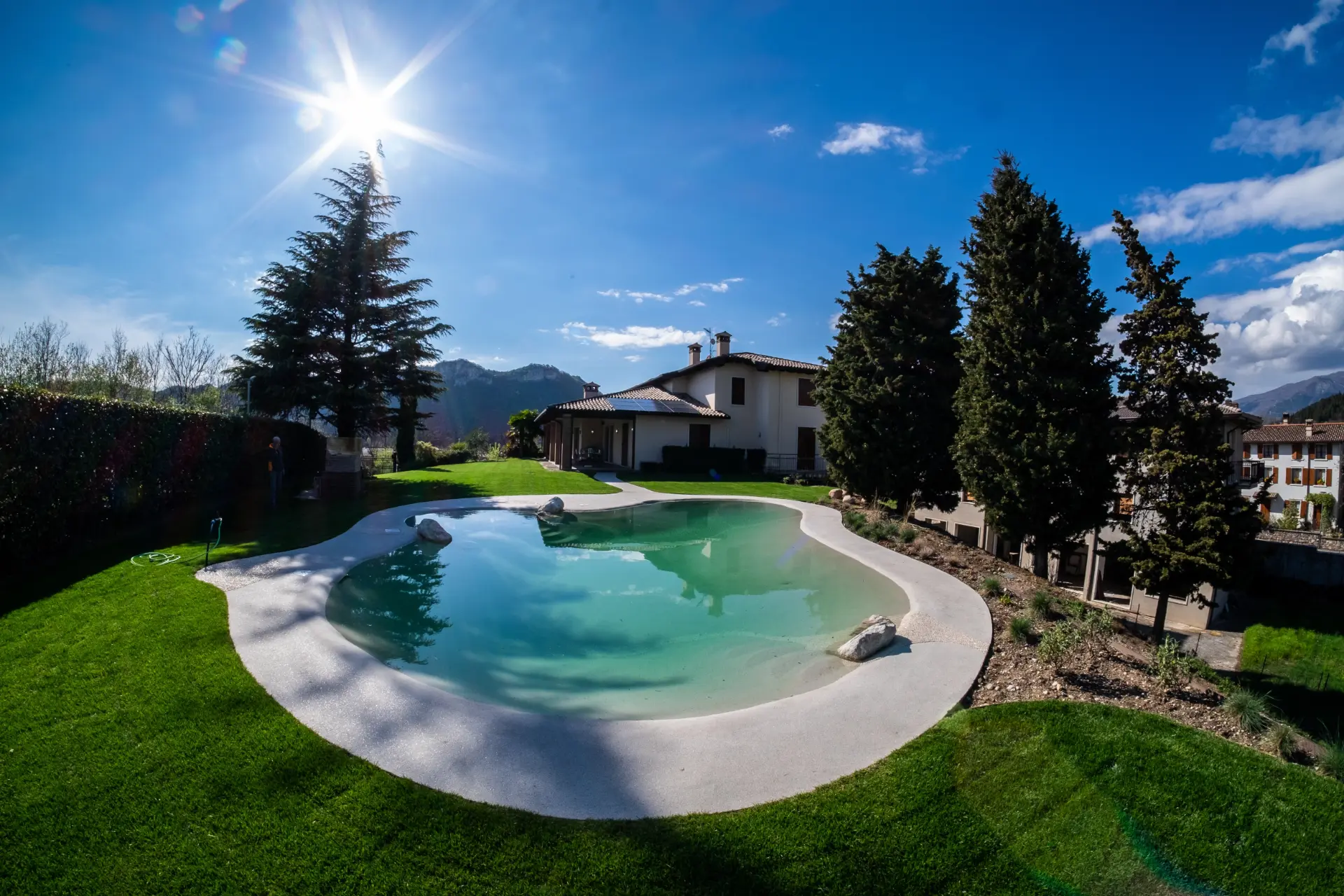Naturi hand-troweled beach entry sand pool